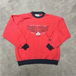 Vintage Lee Sport Ohio State Buckeyes Embroidered Crewneck Sweater Mens Size L